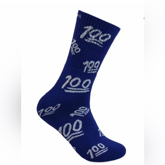 Various Color 100 Emoji Unisex Crew Socks Fits Men Shoe Size 6-12 - Picture 2 of 2